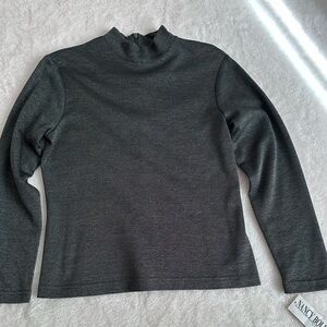 Nancy Bolen for City Girl Vintage Mock Neck Size Small NWT charcoal green color